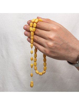 Sıkma Kehribar 925 Ayar Gümüş Tesbih