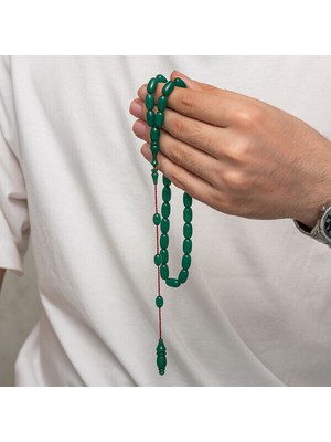 Sıkma Kehribar 925 Ayar Gümüş Tesbih