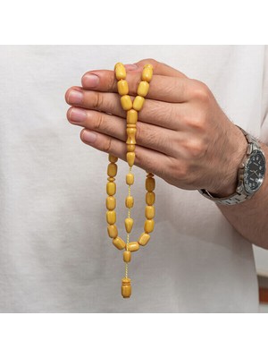 Sıkma Kehribar 925 Ayar Gümüş Tesbih