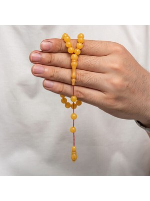 Sıkma Kehribar 925 Ayar Gümüş Tesbih