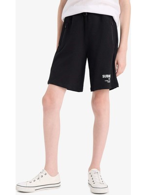 DeFacto Beli Lastikli Baskılı Şort Erkek Çocuk F6433A825HS