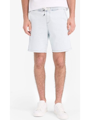 DeFacto Regular Fit Beli Lastikli Rahat Kalıp Jean Bermuda Şort E4554AX25SM