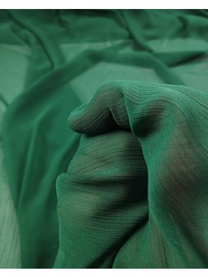 Koyu Yeşil Renkte Kırinkıl Şifon En: 140