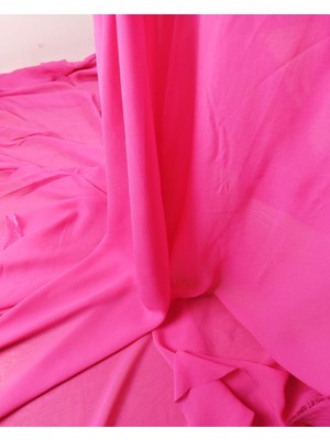 Şeker Pembesi Renkte Şifon (En 120 cm x Boy 250 Cm)