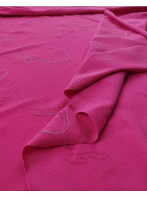 Şeker Pembe Üzeri Lame Yaldızlı Jarse (En 150 cm x Boy 160 Cm)