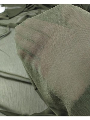 Haki Renkte Kırinkıl Şifon (En  140 cm x Boy  290 Cm)