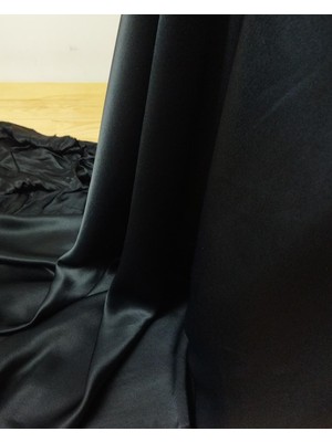Siyah Renkte Saten Viskon (En  140 cm x Boy 270 Cm)