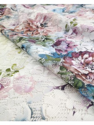 Çiçek Desenli Ince Dantel (En  160 cm x Boy 300 Cm)