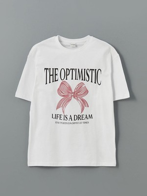 Bisiklet Yaka Baskılı Kız Çocuk Tişört  (S5)