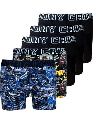 Jony Cris Erkek Boxer Dijital Baskılı 5’li Paket