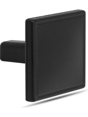 Kare Düğme Kulp Mobilya Mutfak Çekmece Dolap Dolabı Kapak Kulpu Kulpları Kulbu Siyah Metal (2 Adet)