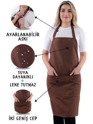Sevilya 4 Adet Simple ayarlanabilir askılı mutfak önlüğü