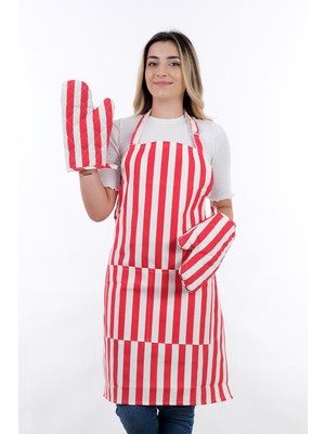 Sevilya Sweet 3lü Set Ayarlanabilir Askılı Cepli Mutfak Önlüğü Seti (2 ELDİVEN)