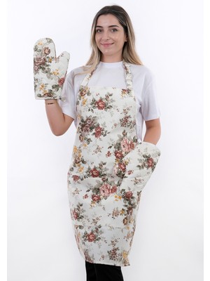 Sevilya Sweet 3lü Set Ayarlanabilir Askılı Cepli Mutfak Önlüğü Seti (2 ELDİVEN)