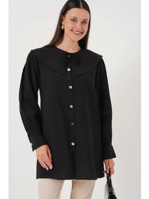 Bebe Yaka Uzun Tunik 5967 - Siyah