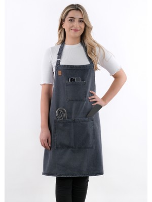 Ayarlanabilir Askılı Kot Mutfak Önlüğü