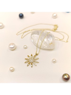 Ay Çiçeği Kolye 14 Ayar Altın Hd Videolu