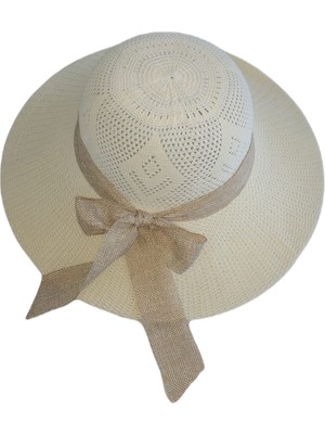 Byan Hasır Plaj Şapkası Mavi Kurdela