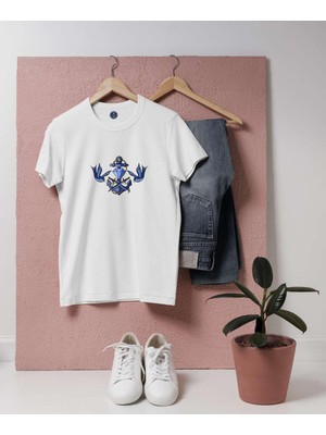 Bahriyeli Collection Oversize Denizci Çapası / Elmas / Anchor Tasarım T-Shirt