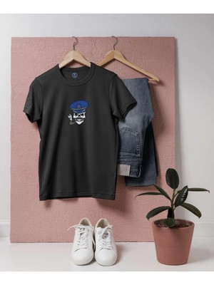Bahriyeli Collection Oversize Denizci Kuru Kafa Tasarım T-Shirt