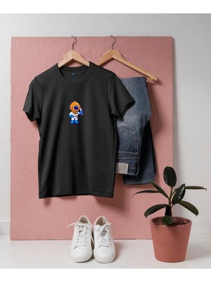 Bahriyeli Collection Oversize Kuş Besleyen Mini Dalgıç Tasarım T-Shirt