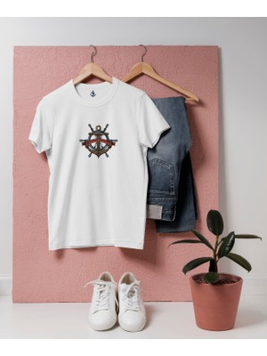 Bahriyeli Collection Oversize Biraz Karada, Çokça Denizde Tasarımlı T-Shirt