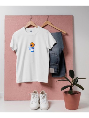 Bahriyeli Collection Oversize Laptop ve Mini Dalgıç Tasarım T-Shirt