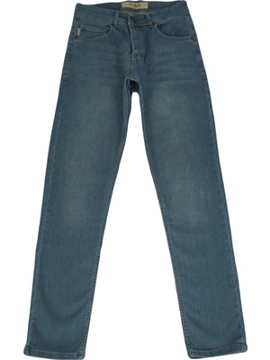 Hacker Fistan Store Erkek Turkuaz Normal Bel Dar Kesim Boru Paça Jean Pantolon