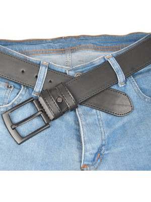 Deepsea 4,5 cm Eninde Siyah Tokalı Suni Deri Kot Kemeri 2402647