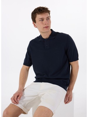 Boss Polo Yaka Regular Fit Lacivert Erkek Kazak Asac_p