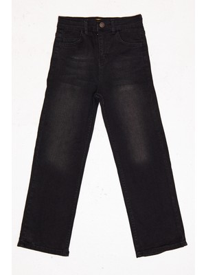 Antrasit Kız Çocuk Kot Likralı Salaş Jean Pantolon Beli Ayarlanabilir Lastik LX313M