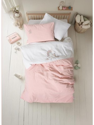 Cotton Box Cuddly Nakışlı Bebek Nevresim Takımı Bonic Beyaz