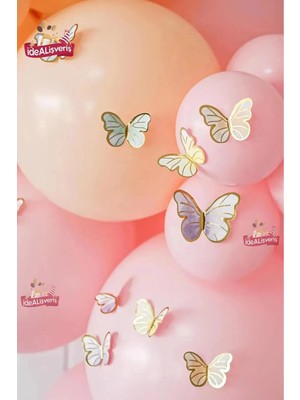 60'lı Kelebek Parti ve Pasta Süsü Doğum Günü Parti Seti Süsü