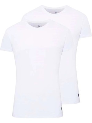 U.S. Polo Assn. Erkek Beyaz 2 Lİ Yuvarlak Yaka Atlet 80196
