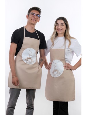 Sevilya Beautiful Ikili Paket Önlük Sıvı Geçirmez Mutfak Önlüğü Best Coffee