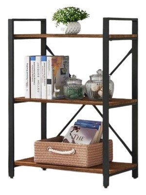 Rafburada 3 Katlı Kitaplık - Ahşap Duvar Rafı, Dekoratif Raf