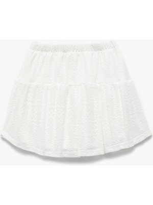 Koton Brode Detaylı Beli Lastikli Fırfırlı Mini Etek