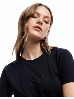 Koton Pamuklu Regular Fit Kısa Kollu Bisiklet Yaka Kadın Basic Tişört