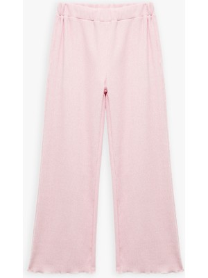 Koton Viskon Karışımlı Beli Lastikli Geniş Paça Pantolon