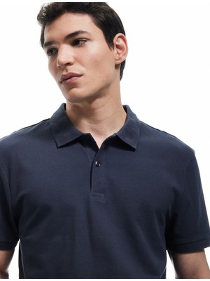 Koton Kısa Kollu Pamuklu Pike Kumaş Polo Yaka Slim Fit Tişört