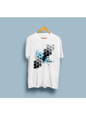 Bahriyeli Collection Oversize Geometrik Desenli Tshirt