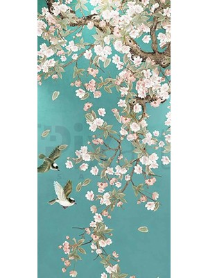  Çiçekler ve Kuşlar 80*40CM Pixart Sanat Elmas Mozaik Tablo Diamond Türkiye