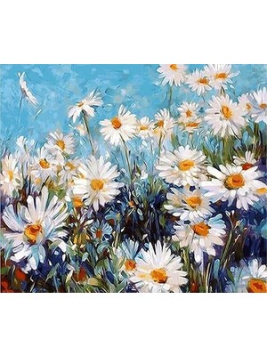 Papatya 35*35 cm Pixart Sanat Elmas Mozaik Tablo Diamond Türkiye