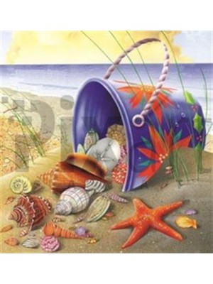 Kovadaki Deniz Kabukları Pixart Sanat Elmas Mozaik Tablo Diamond Türkiye  48*51