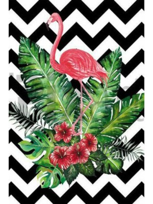 PixArt Flamingolu Hawaii Desen 48 x 60 Elmas Mozaik Tablo