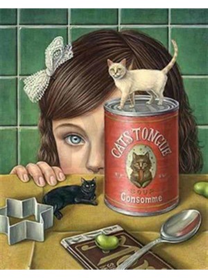 Pix Art Sanat Mutfaktaki Minyatür Kediler Pixart Sanat Elmas Mozik Tablo Daimond Türkiye 43*53