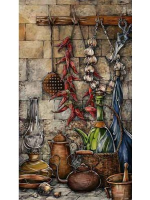 PixArt Nostalji Mutfak 51 x 81 Elmas Mozaik Tablo