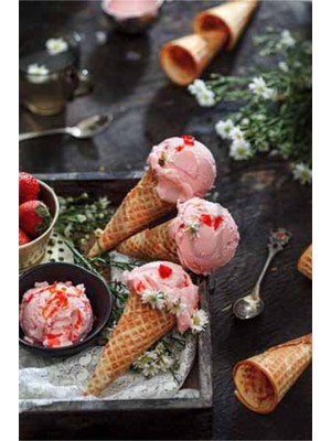 PixArt Cilekli Dondurmalar 36 x 53  Elmas Mozaik Tablo