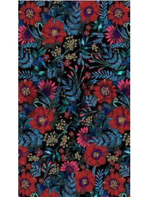 PixArt Etnik Kirmizi Cicek Desen 40 x 60 Elmas Mozaik Tablo