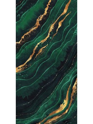 PixArt Yesil Gold Altin Desen 37 x 69 Elmas Mozaik Tablo